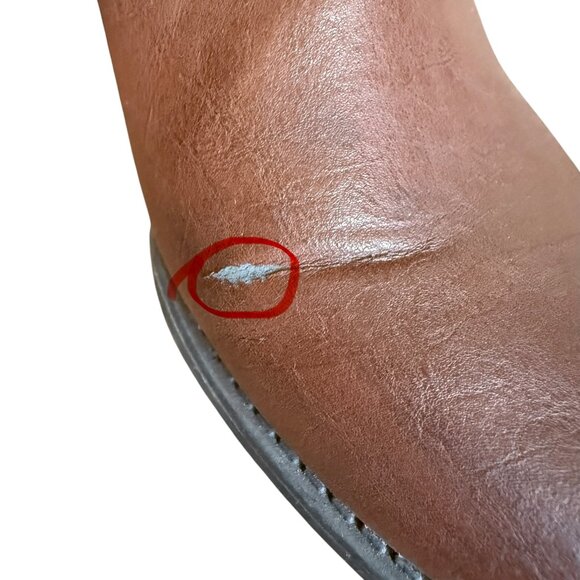 Dana Buchman brown leather side zip ankle boots booties 6 1/2 MED - Picture 10 of 11